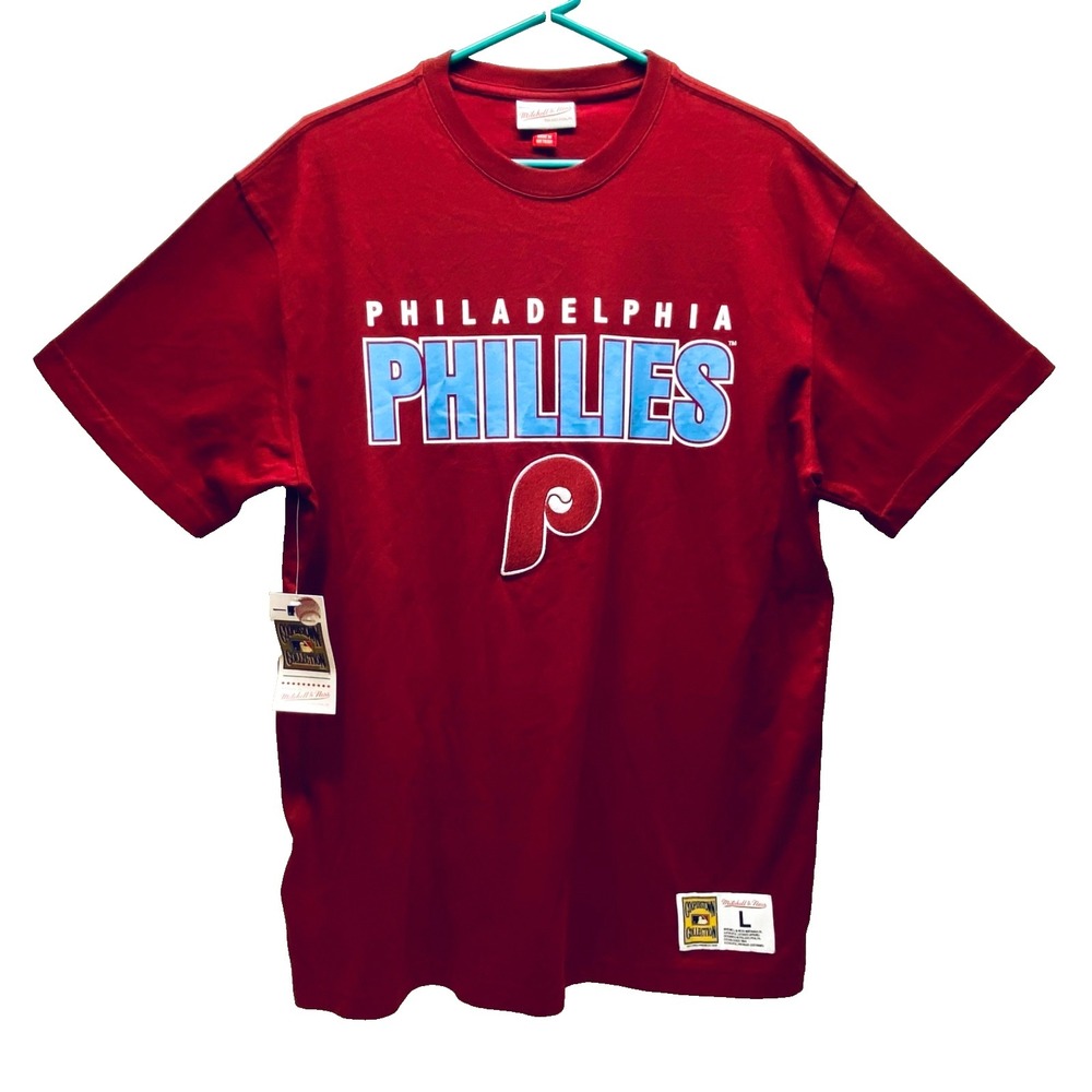 Philadelphia Phillies MLB Shirt Men's L Burgundy Cooperstown Mitchell & Ness NWT